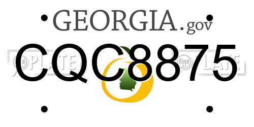 CQC8875 Georgia License Plate