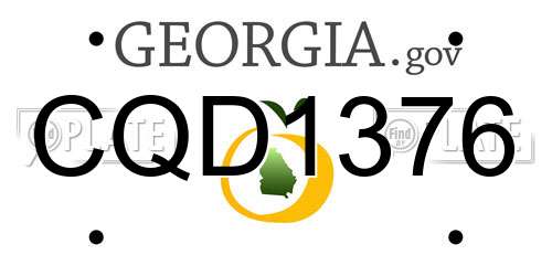 CQD1376 Georgia License Plate
