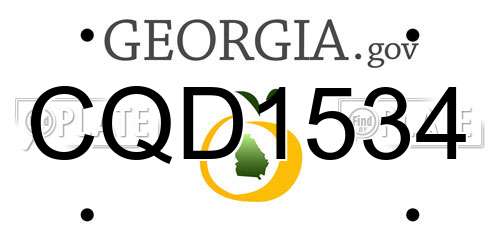 CQD1534 Georgia License Plate