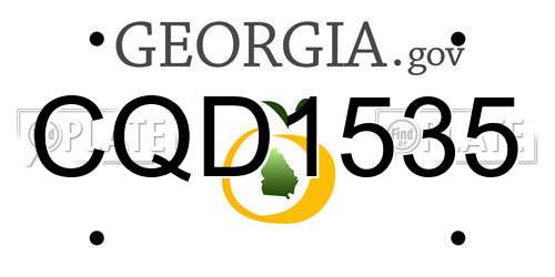 CQD1535 Georgia License Plate