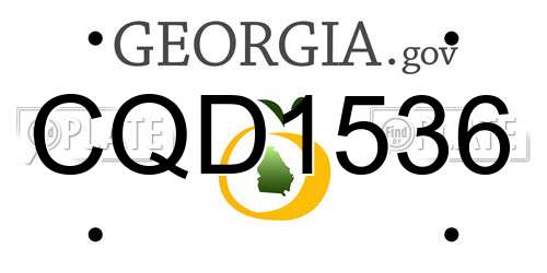 CQD1536 Georgia License Plate