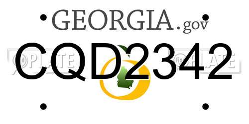 CQD2342 Georgia License Plate
