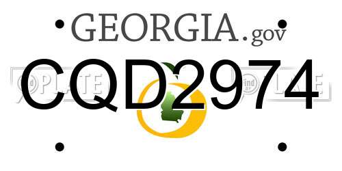 CQD2974 Georgia License Plate