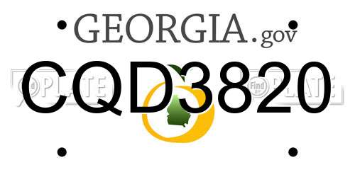 CQD3820 Georgia License Plate