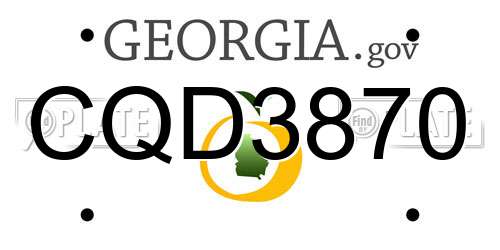 CQD3870 Georgia License Plate