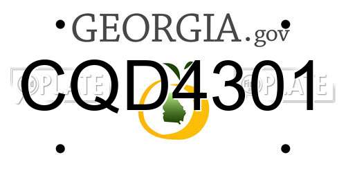 CQD4301 Georgia License Plate