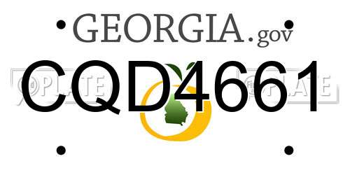 CQD4661 Georgia License Plate