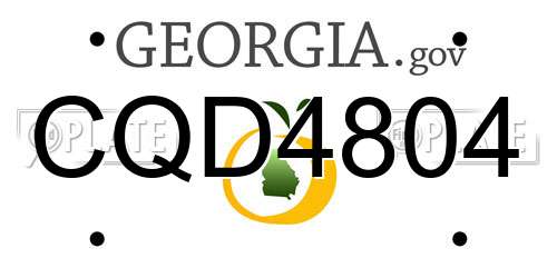 CQD4804 Georgia License Plate