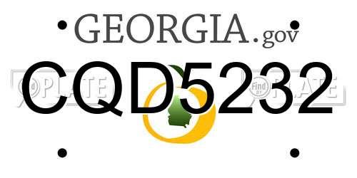 CQD5232 Georgia License Plate