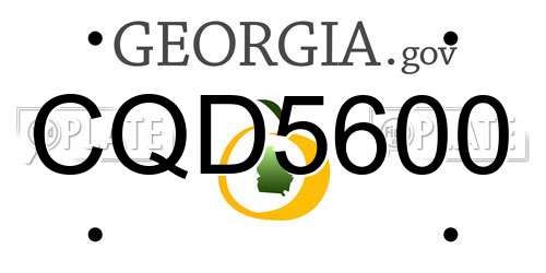 CQD5600 Georgia License Plate