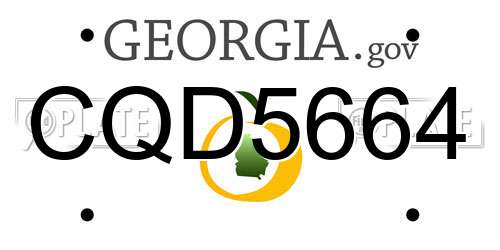 CQD5664 Georgia License Plate