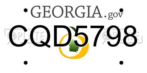 CQD5798 Georgia License Plate