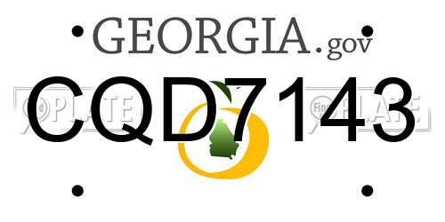 CQD7143 Georgia License Plate