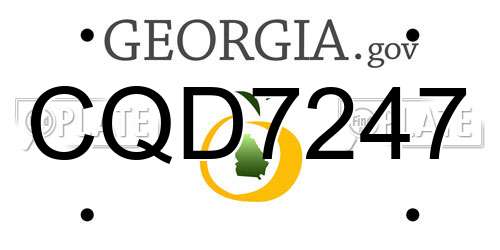 CQD7247 Georgia License Plate