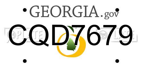 CQD7679 Georgia License Plate