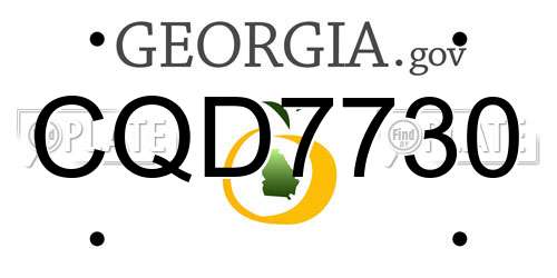 CQD7730 Georgia License Plate
