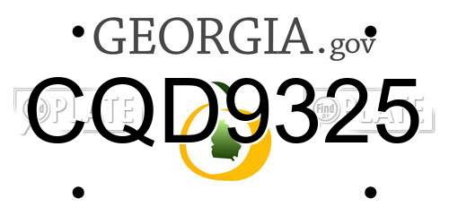 CQD9325 Georgia License Plate