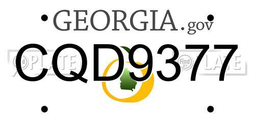 CQD9377 Georgia License Plate