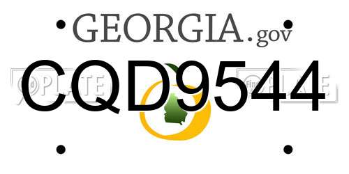 CQD9544 Georgia License Plate
