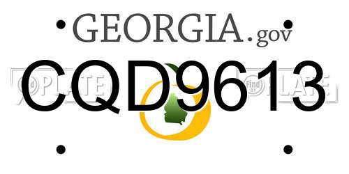CQD9613 Georgia License Plate