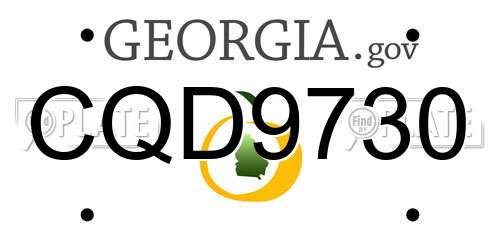 CQD9730 Georgia License Plate
