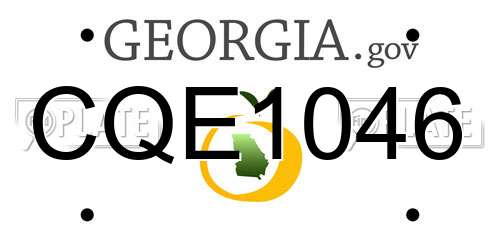 CQE1046 Georgia License Plate