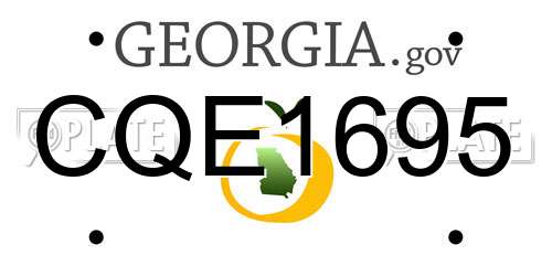 CQE1695 Georgia License Plate