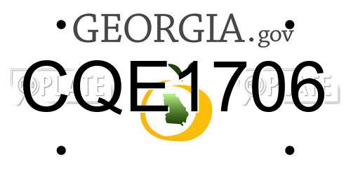 CQE1706 Georgia License Plate