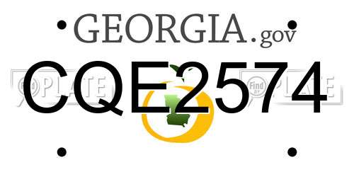 CQE2574 Georgia License Plate