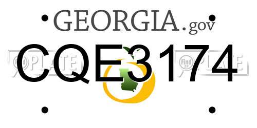 CQE3174 Georgia License Plate