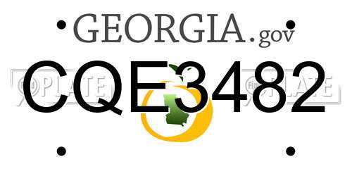 CQE3482 Georgia License Plate