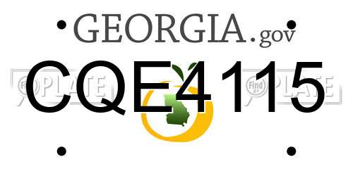 CQE4115 Georgia License Plate
