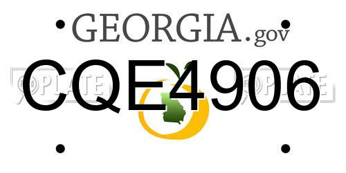 CQE4906 Georgia License Plate