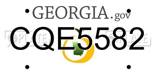 CQE5582 Georgia License Plate