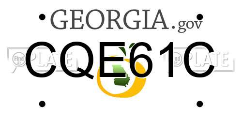 CQE61C Georgia License Plate