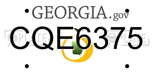 CQE6375 Georgia License Plate