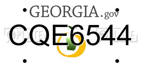 CQE6544 Georgia License Plate