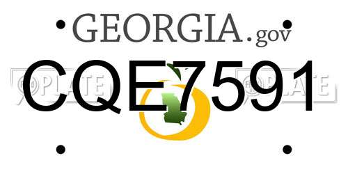 CQE7591 Georgia License Plate