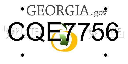 CQE7756 Georgia License Plate