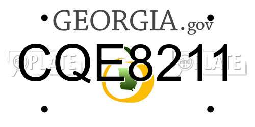 CQE8211 Georgia License Plate