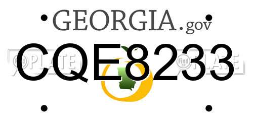 CQE8233 Georgia License Plate