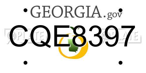 CQE8397 Georgia License Plate