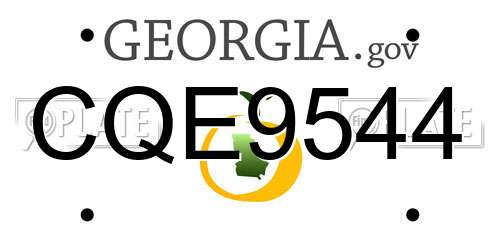 CQE9544 Georgia License Plate
