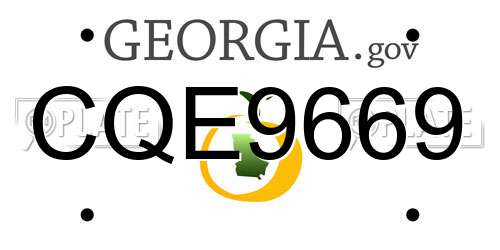 CQE9669 Georgia License Plate