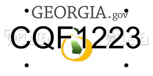 CQF1223 Georgia License Plate