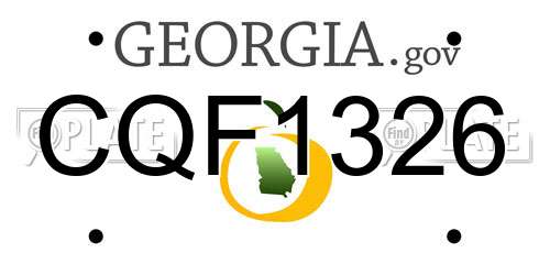 CQF1326 Georgia License Plate