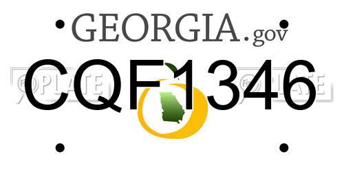 CQF1346 Georgia License Plate
