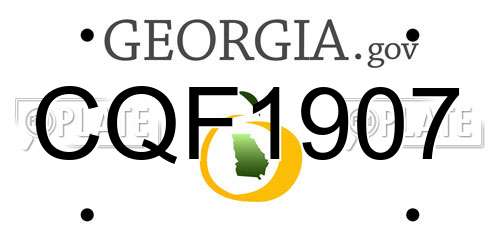 CQF1907 Georgia License Plate