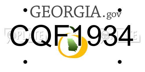 CQF1934 Georgia License Plate