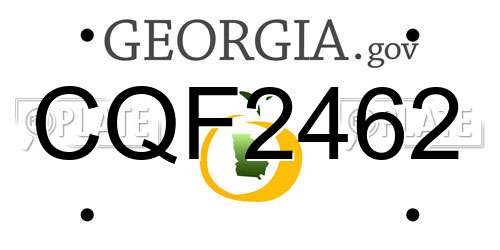 CQF2462 Georgia License Plate